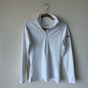 Nike White Quarter-Zip Long Sleeve Shirt